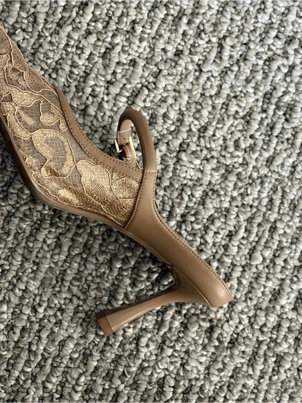 Cosy island gold Lace Pointed-Toe Women’s Slingback 8